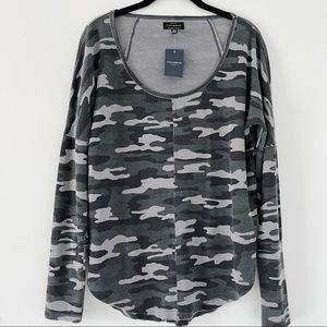 NWT Lucky Brand Waffle Knit Camo Long Sleeve Top